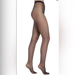 Wolford Aleks Circle Fishnet Tights Midnight